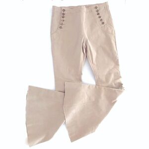 Listicle Women's Beige The Bonnie Sailor Flare Bell Bottom Jeans Size Medium